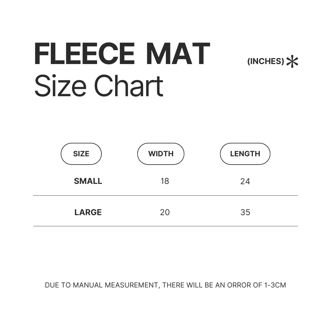 Fleece Mat Size Chart - Frieren Merch