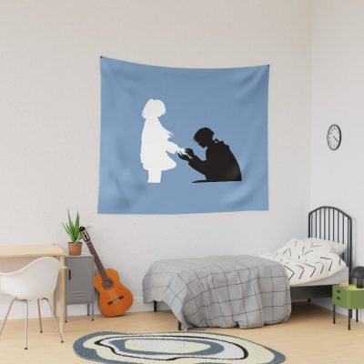 Himmel Propose Frieren On Episode 14 - Frieren X Himmel Cute Moments - Sousou No Frieren / Frieren Beyond Journey'S End Anime And Manga - Black And White Elf Girl Character - December Fall 2023 Snf110 Tapestry Official Frieren Merch