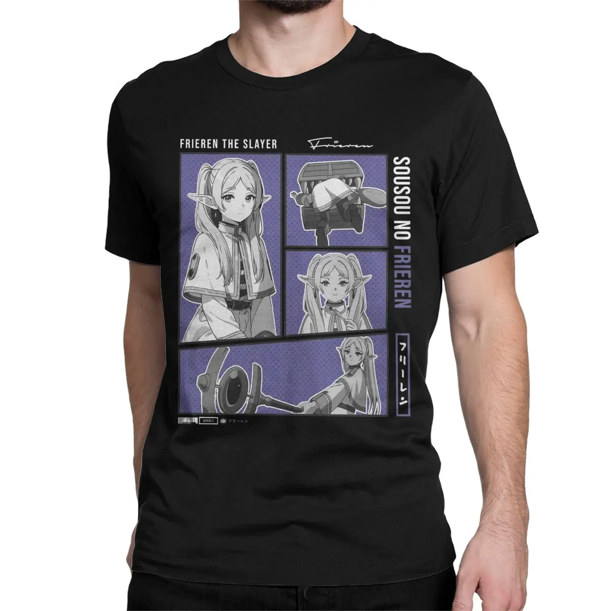 kf S4369178520814385ba20e86716c671599 Sousou No Frieren T Shirt for Men Japanese Anime Vintage 100 Cotton Tee Shirt Crewneck Short - Frieren Merchandise